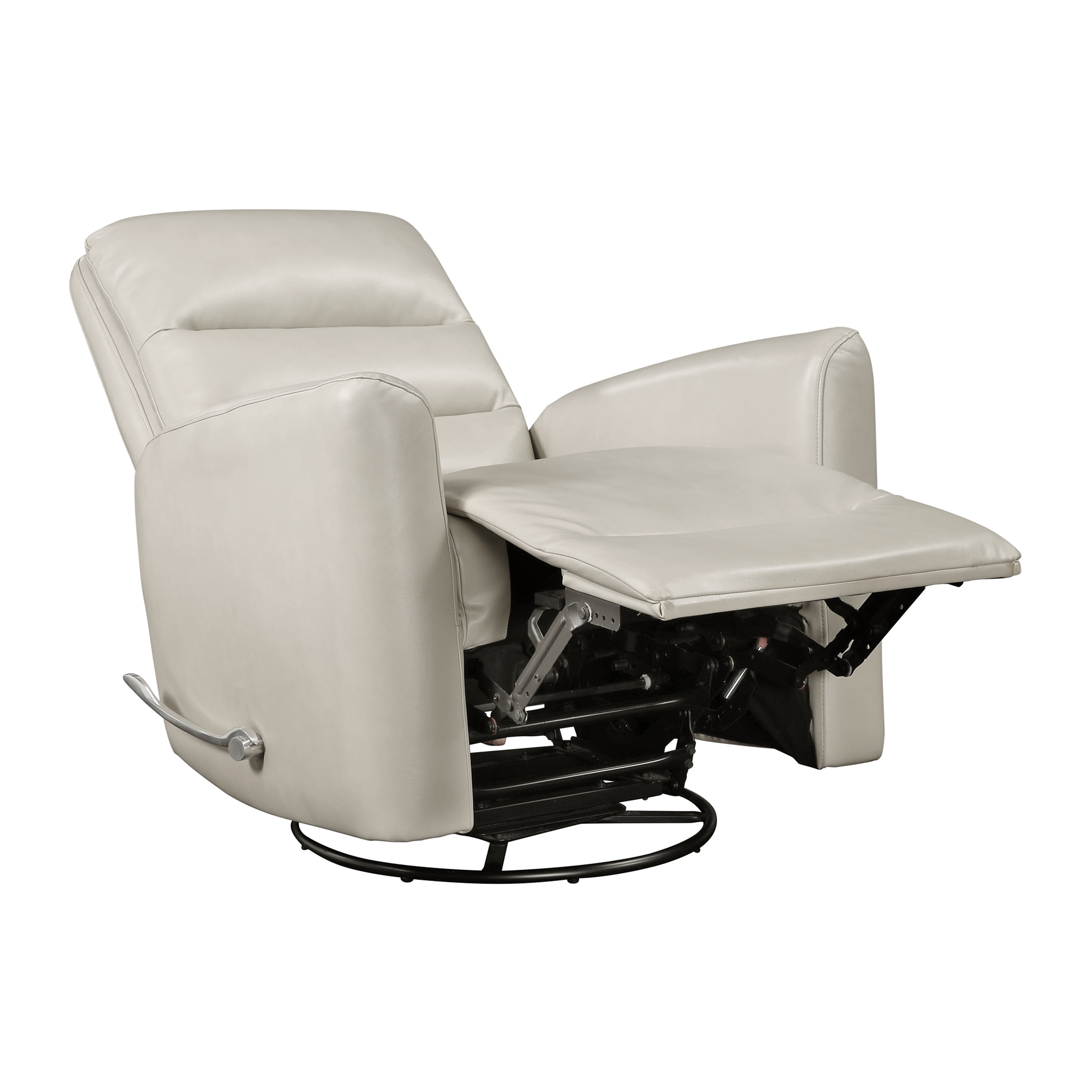OakvillePark Crestshire Faux Leather Swivel Glider Reclining Chair, Beige