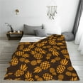 thumbnail image 5 of Honeii Colorful Pineapple Print Fleece Blanket - Throw Blanket for Bed, Sofa, Couch, Camping, and Travel , Microplush Ultra Soft Warm Blanket-50"x40", 5 of 7
