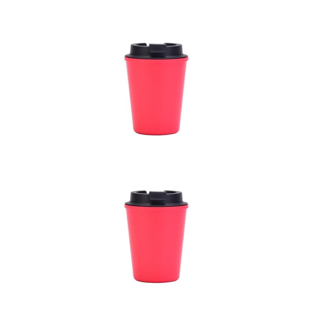 Matsuzay Botella de bebida Taza de agua Taza térmica Exquisita Gran capacidad Al aire libre Estudiante Oficina Leche Jugo Líquido Contenedor Rojo 350ml 2Conjunto