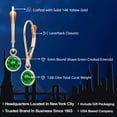 thumbnail image 2 of Gem Stone King 14K Yellow Gold Green Created Emerald Drop Dangle Earring for Women with Leverback (1.68 Cttw, Gemstone Birthstone, Round 5MM), 2 of 5