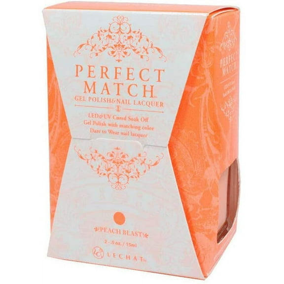 LECHAT - Perfect Match Pair of Soak off Gel   Matching Nail Polish, PMS202 Peach Blast