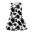 thumbnail image 2 of CLOHOMIN Cow Print A Line Tank Dress for Teens Girls Softy Flared Dresses Loose Sleeveless Midi Sundress 13-14 Years Old Kids High Waistline Princess Dress, 2 of 6