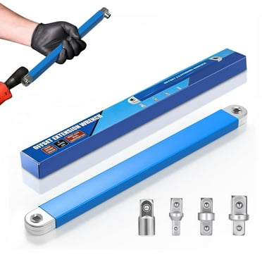 Extension Wrench Ratchet Spanner with 3Pcs Adapters Socket,Offset Ratchet Spanner Extender for Automobile Repair