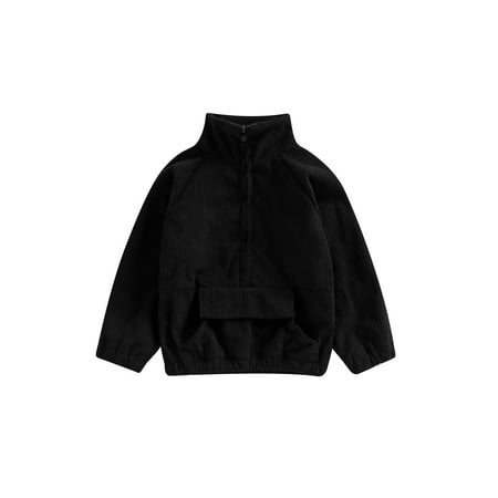 

Amuver Toddler Baby Corduroy Pullovers Long Sleeve Stand Collar Half Zip Loose Sweatshirts