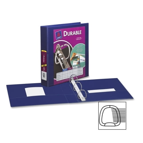 Avery Durable View 3 Ring Binder, 1.5' Slant Rings, 1 Blue Binder 1 1/2' Binder Capacity - Letter - 8 1/2' x 11' Sheet Size - 375 Sheet Capacity - 3 x Slant D-Ring Fastener(s) - 2 Internal Pocket