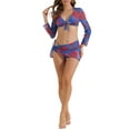 thumbnail image 2 of Conjuntos de bikini halter ajustables para mujer INSPIRE CHIC de 4 piezas con cubierta, tamaño X-Small, azul y rojo, 2 of 5