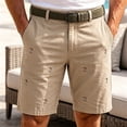 thumbnail image 2 of Bpyeka Men's Casual Embroidered Chino Shorts, Solid Cotton Blend Straight Leg Shorts with Pockets for Work, Golf and Everyday, 2 of 9