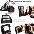 thumbnail image 3 of XL Grande Estuche de Maquillaje de Viaje 3 Capas - Con Espejo, Bolsa de Cosmético Impermeable con Divisor Ajustable, Gran Capacidad Organizador de Maquillaje Impermeable (Grande Negro), 3 of 4
