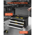 thumbnail image 4 of Metal Tool Box, 20.5-inch, Portable Metal Tool Box with 3 Drawers, Small Tool Chest with EVA Liners, Ball Bearing Slide Drawers Locking & Powder Coated Finish, Multi-Function Tool Organizer, 4 of 25