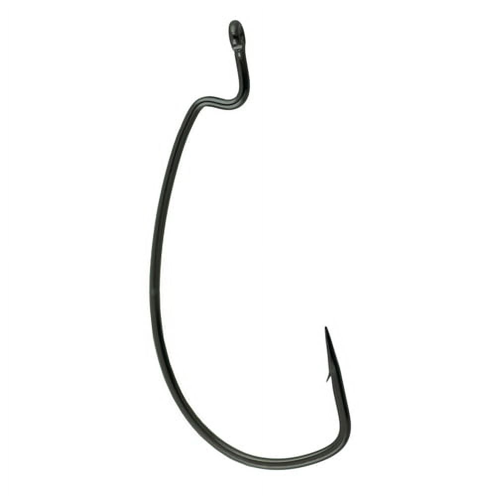 (2 pack) Gamakatsu Worm Offset EWG Hook in High Quality Carbon Steel, Size 2/0, NS Black, 6-Pack