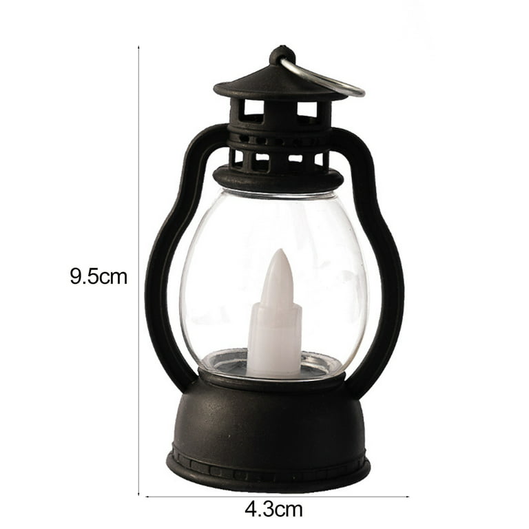 SHYMERY Mini Lantern with Flickering LED Candles,Vintage Black Decorative  Hanging Candle Lanterns for Halloween,Wedding Decorations,Christmas,Table