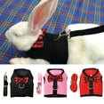 thumbnail image 1 of Flmtop Small Animal Rabbits Hamster Vest Harness Walking Soft Bowknot Mesh Chest Strap Pink, 1 of 9