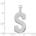 thumbnail image 2 of 925 Sterling Silver Solid Polished Patterned Letter Name Personalized Monogram Initial S Charm 35x15mm Wide Pendant Neck, 2 of 2