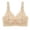 Beige, variant on Floral Lace Wireless Bra Womens Wide Strap V-Neck Breathable Full Support Thin Cup Bralette Green 34