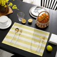 thumbnail image 3 of Yellow Striped Placemats Set of 12, Farmhouse Vintage Stripes Placemats for Dining Table, Place Mats for Kitchen Tabletop, Waterproof Wipeable Dining Table Mats Set, 3 of 9