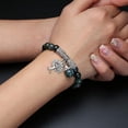 thumbnail image 2 of Pulsera elástica del árbol de la vida, pulsera de cuentas de piedras preciosas de cristal curativo Reiki, joyería de piedra de la suerte (6,2 pulgadas), 2 of 5