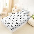 thumbnail image 4 of Manfei Black Bow Heart Twin Sheet Sets For Girls,Minimalist Style Print Bedding For Kids,3pcs, 4 of 6
