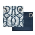 thumbnail image 5 of Mainstays Kingswood Solid and Printed Sheer Grommet Curtain Panel Set, 4 Piece, Navy Blue, 27.5" W x 84" L, 5 of 8