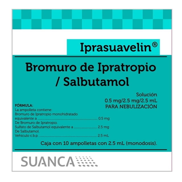 Iprasuavelin 0.5 mg/2.5 mg/2.5 ml solucion para nebulización 10 ampolletas