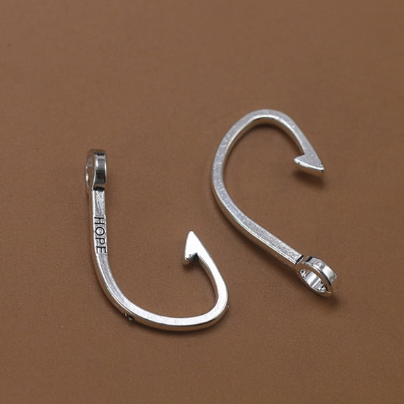 HONMEET 20Pcs Alloy Fish Hook Connectors Jewelry Making Pendants for Crafting Accessories