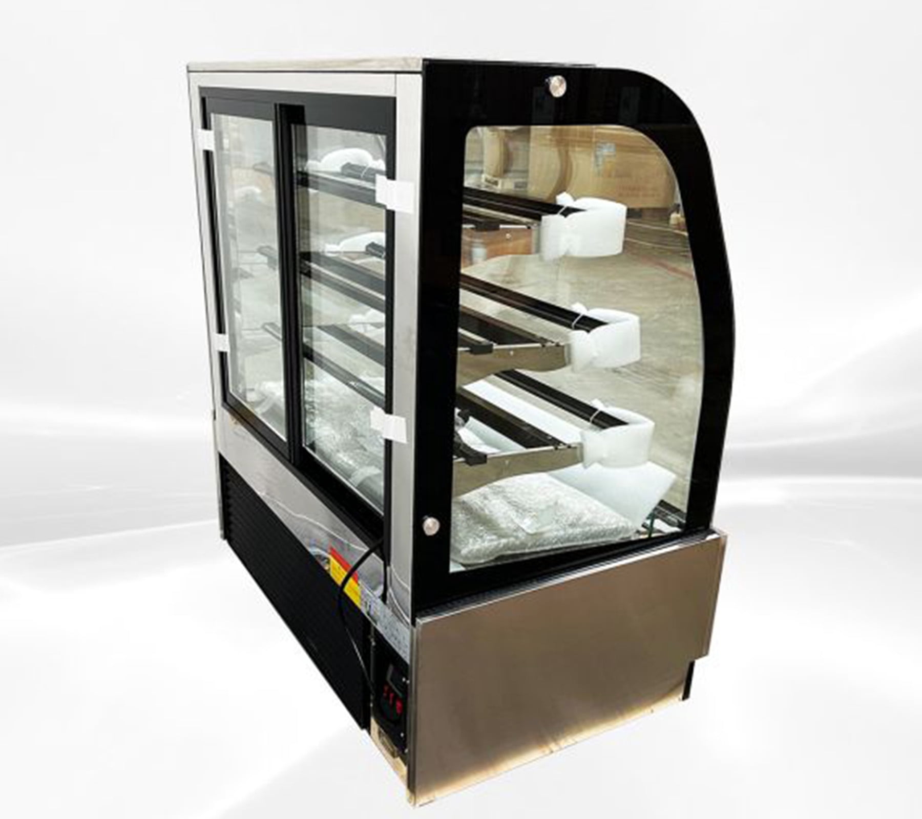 60" Commercial Curved Glass Refrigerated Bakery Display Case, Cake Showcase Refrigerator, NSF Certified
