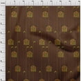 thumbnail image 3 of oneOone Cotton Silk Brown Fabric Chevron|Floral & Women Block Sewing Craft Projects Fabric Prints By Yard 42 Inch Wide, 3 of 4