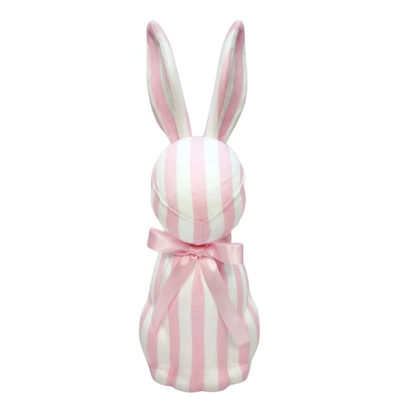 YIKA Easter Striped Ornament Features Bow Stands Tall And Straight Easter Artificial Bunny Home Garden Decor