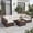 Brown+Beige, variant on Senfot 7-Piece Outdoor Patio Furniture Sofa Set, Sturdy Steel Frame, Modular Sectional Couch for Backyard Garden Poolside Lawn Brown+Beige