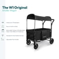 thumbnail image 3 of WONDERFOLD W1 Original Stroller Wagon (2 Seater) - Wagon Stroller with Seats with 5-Point Harnesses, Adjustable Push Handle, and Sun Canopy, Jet Black, 3 of 7