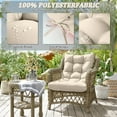 thumbnail image 3 of Pakunoda Chairs Cushions 42" X 21" Tufted Non Slip Pad Seat and Seatback 4 Set Cushion with Ties for Patio Outdoor & Indoor Rocking Chair, Cream, 3 of 6