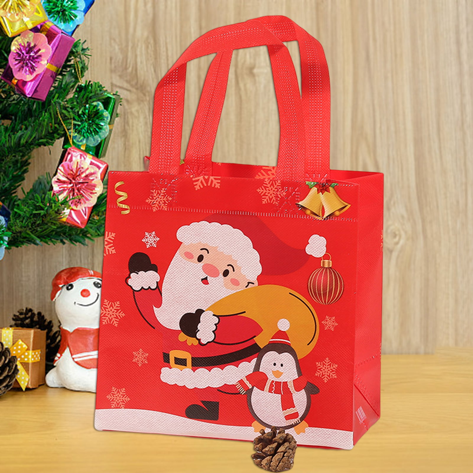 Christmas Tote Bag, Cartoon Cute Snack Ziplock Bag, Girl Heart Cookie Candy Storage  Bag, Creative Christmas Eve Festive Big Red Handheld Christmas Gift Bag -  Temu