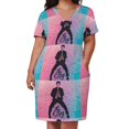 thumbnail image 3 of ¡REY DEL ROCK! Vestido holgado con bolsillos, vestidos de cumpleaños para mujer, traje de verano para mujer, vestido coreano para mujer., 3 of 7