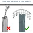 thumbnail image 2 of 4-piece Clothes Drying Rack with Clips - Non-slip Stainless Steel Drying Rack - Multifunctional Baby Drying Rack - Sock Drying Rack with Multiple Clips - Suitable for hanging clothes, storing socks, 2 of 6
