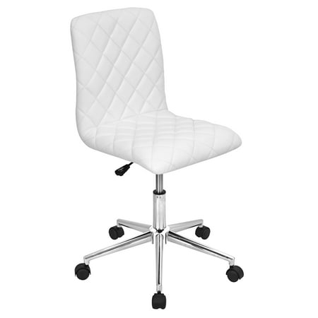 Caviar Leather - Caviar Contemporary Adjustable Office Chair in White Faux Leather by LumiSource