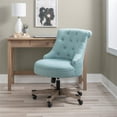 thumbnail image 2 of UrbanPro Transitional Wood/Fabric Office Chair in Light Blue/Gray, 2 of 13