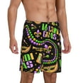 thumbnail image 2 of Naloa Mardi Gras3 Men's Short Pajama Pants, Lounge Comfort Shorts with Elasticized Waistband and Side Pockets - Medium, 2 of 9