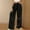 Black, variant on Women Linen Palazzo Summer 2025 Pants Wide Leg High Waist Casual Pant Beach Travel Vacation Trouser with Pockets White S