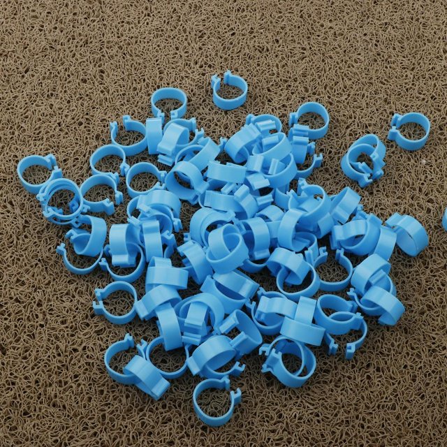 100 piezas aves anillos anillos clip 1.8cm azul Sharpla Banda de pollo para pollo