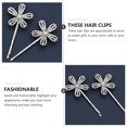 thumbnail image 3 of 2Pcs Crystals Flower Hair Clips Hairpin Rhinestones Barrette Clothing Accessory, 3 of 8