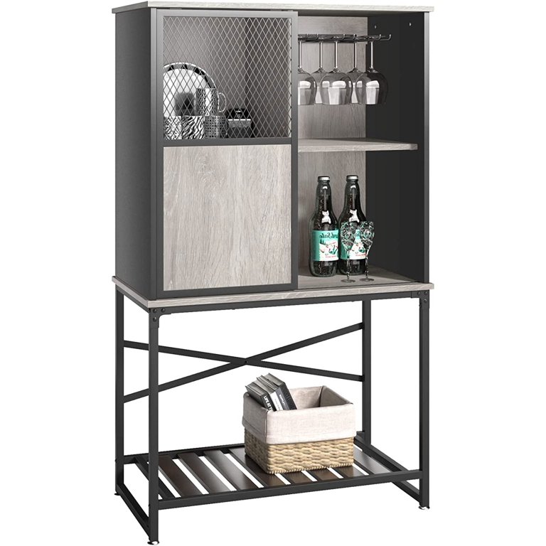 Kitchen Sideboard Multifunctional Buffet Cabinet with 4 Drawers, Mesh Metal  Doors with Adjustable Shelves and Wineglass Holders - On Sale - Bed Bath &  Beyond - 37685380