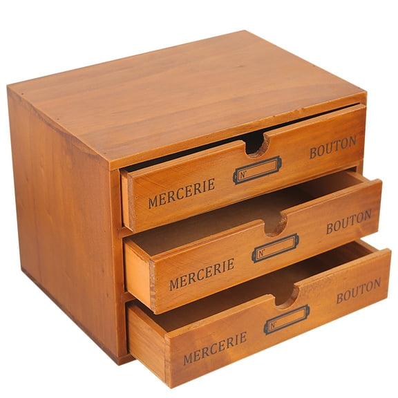 unbranded Stackable Organizer Remote Solid Wood Retro Storage Cabinet