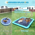 thumbnail image 4 of 117'' Splash Pad for Dogs, Non-Slip Sprinkler for Kids, Square Splash Pad for Kids Ages 4-8, Splash Pads for Toddlers 1-3, Dog Sprinkler Shallow Pool, Outdoor Water Toys for Backyard, Teal, 4 of 10