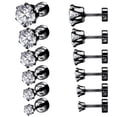thumbnail image 6 of QQTDFG 6 Pairs 20G Stainless Steel Stud Earrings CZ Ear Studs Ear Tragus Helix Piercing-Black, 6 of 9
