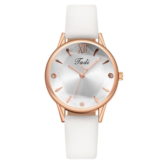 Resicozy Watches for Women Quartz Round Wrist Watches 2026 Soft Leather Strap Casual Wristwatches White