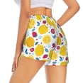 thumbnail image 3 of Goofa Strawberry Lemon Printed Women 2 in 1 Running Shorts,Quick Dry Athletic Workout Shorts,High Waisted Athletic Shorts with Liner Pockets-X-Large, 3 of 9