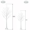 thumbnail image 4 of Lighted Tree 2 Pack, LED Birch Trees for Christmas, 5’&6’H Snowflake Artificial Christmas Trees, 5FT 6 FT PVC Christmas Tree for Home Decor Indoor Outdoor, 4 of 10