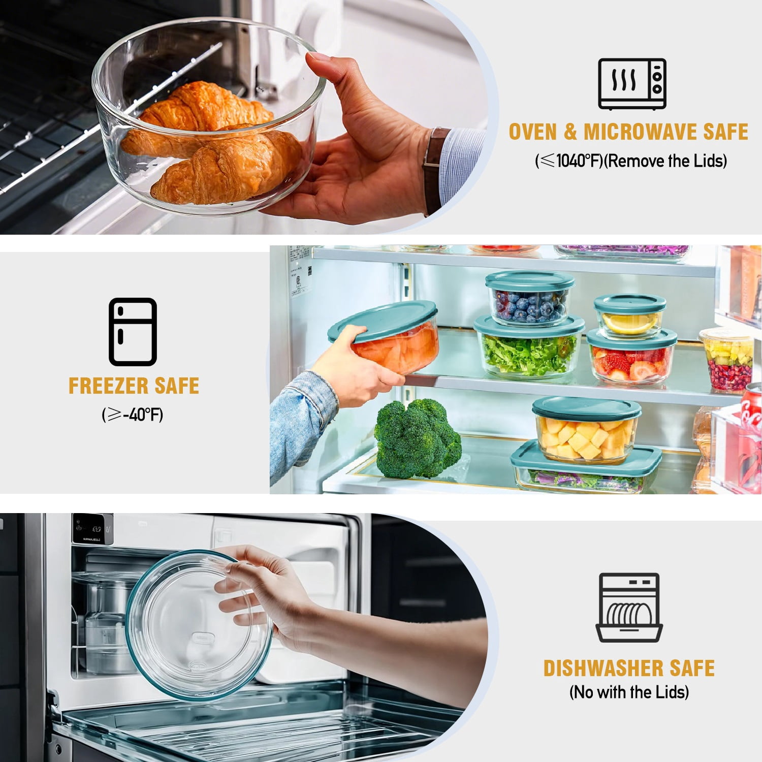24Pcs Glass Food Storage Containers with Lids(12 Containers & 12 Lids), Stackable Airtight Meal Prep Lunch Boxes Bowls, Microwave Freezer Dishwasher Safe, Green