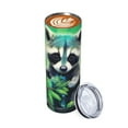 thumbnail image 2 of Waldeal Raccoon Skinny Tumbler with Lid, Stainless Steel Double Wall Vacuum Insulated Travel Mug Water Bottle Iced Coffee Cup 20oz, 2 of 9