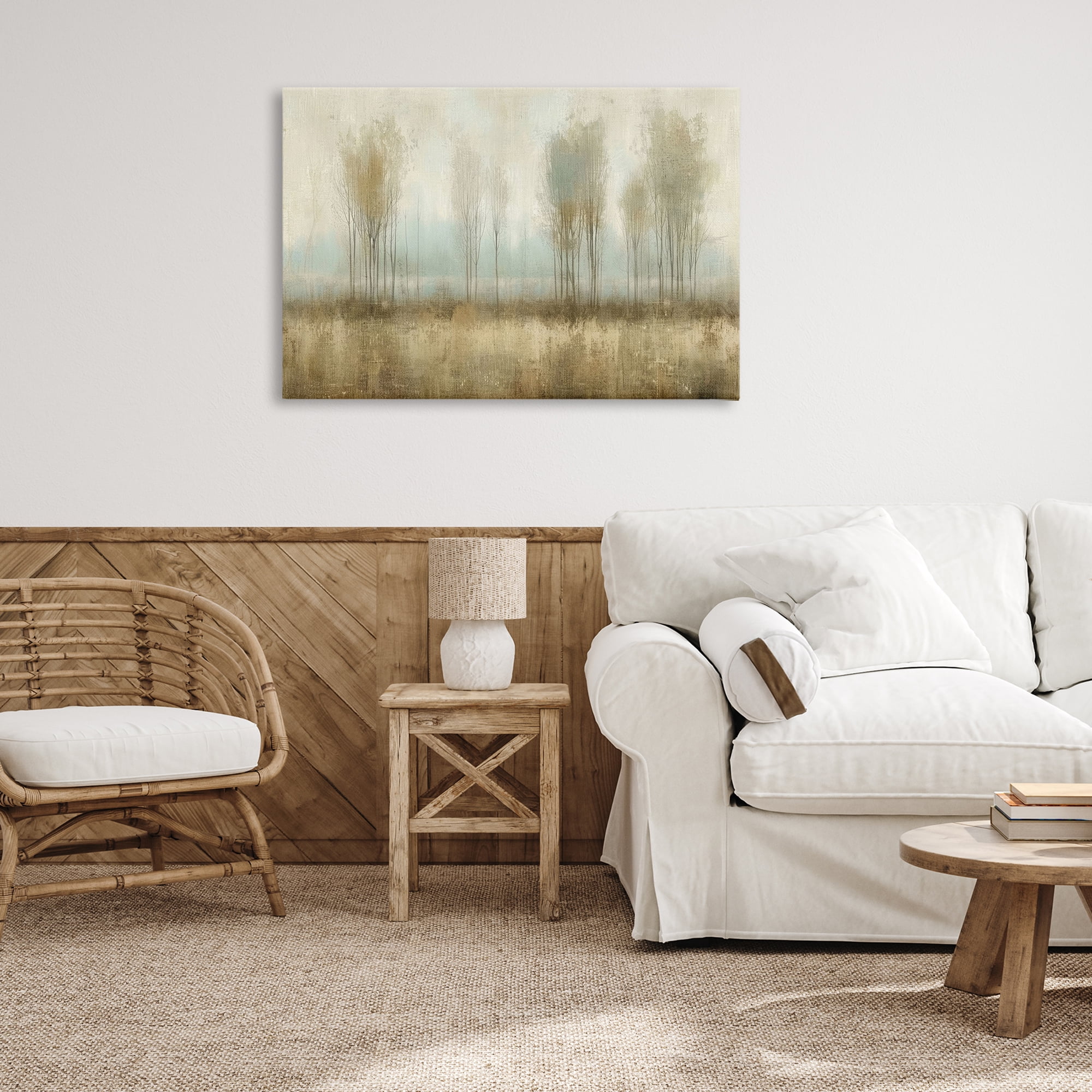 Stupell Industries Muted Forest View Landscape & Nature Painting Wrapped Canvas Art Print Wall Art, 36 x 24