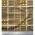 thumbnail image 1 of Soimoi Satin Silk Fabric Check & Mosaic Patchwork Decor Fabric Printed Yard 42 Inch Wide, 1 of 1